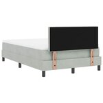 vidaXL Lit à ressorts avec matelas & lumière LED gris clair 120x190 cm en velours