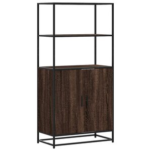 vidaXL Buffet haut chêne marron 68x35x139 cm bois d'ingénierie métal