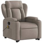 vidaXL Fauteuil inclinable de massage Taupe Tissu