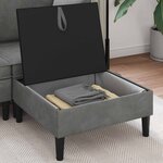 vidaXL Pouf avec Rangement Gris foncé Velours