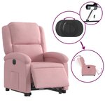 vidaXL Fauteuil inclinable électrique rose velours