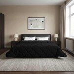 vidaXL Duvet d'hiver Noir 200 x 200 cm Microfibre et polaire Teddy