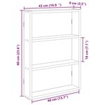 vidaXL Étagère murale vieux bois 43x9x60 cm bois d'ingénierie