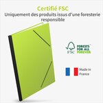 Carton à dessin- ACROPAQ- 52 x 72 cm- 2 Fermetures élastiques- Dos Extensible- Vert- Certifié FSC