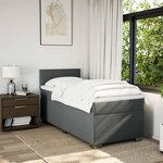 vidaXL Sommier à lattes de lit avec matelas Gris foncé 80x200 cm Tissu