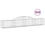 vidaXL Paniers à gabions arqués 10 Pièces 300x30x40/60 cm fer galvanisé