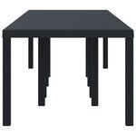Table de jardin vidaXL Anthracite 300x100x73 cm Poly Rattan
