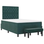 vidaXL Lit à ressorts avec matelas Vert foncé 120 x 190 cm Velours