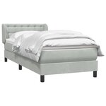 vidaXL Sommier à lattes de lit et matelas gris clair 80x220 cm velours