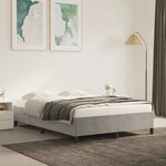 vidaXL Cadre de lit Gris clair 140x200 cm Velours