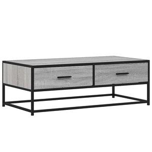 vidaXL Table basse sonoma gris 100x50x35 cm bois d'ingénierie et métal