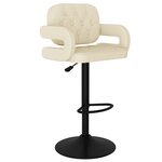 vidaXL Tabourets de bar lot de 2 crème tissu