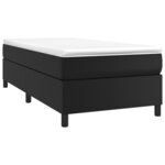 vidaXL Sommier à lattes de lit avec matelas Noir 100x200 cm Similicuir