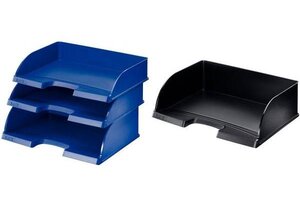 4 x corbeille à courrier Plus Jumbo  A4 à l'italienne gris LEITZ