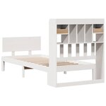 vidaXL Lit bibliothèque sans matelas blanc 75x190cm bois de pin massif