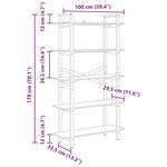 vidaXL Étagère Gris Sonoma 100 x 33 5 x 178 cm Bois d'ingénierie