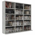 vidaXL Armoire à CD Gris béton 100x23x89 5 cm Bois d’ingénierie