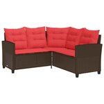 vidaXL Ensemble de canapés d'extérieur 2 Pièces Marron et rouge polyrotin