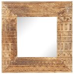 vidaXL Miroir sculpté à la main 50x50x2 5 cm bois de manguier solide