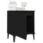 vidaXL Table de chevet avec pieds en métal noir 40x30x50 cm