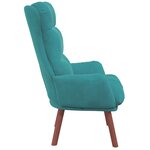 vidaXL Fauteuil Relaxant en Velours Turquoise