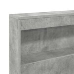 vidaXL Tête de lit de rangement Gris béton 200 cm Bois d'ingénierie