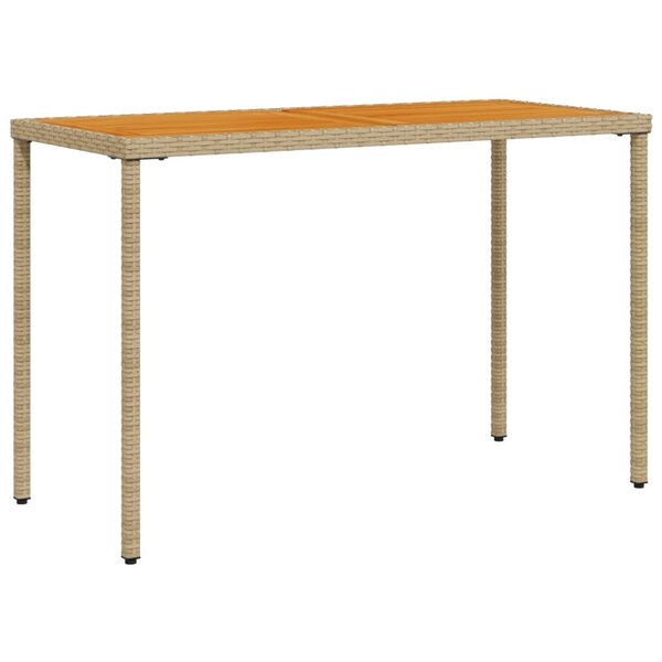 vidaXL Table de jardin avec dessus en bois d'acacia beige 115x54x74 cm