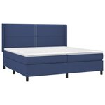 vidaXL Sommier à lattes de lit matelas LED Bleu 200x200 cm Tissu