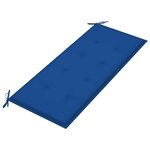 vidaXL Banc Batavia avec coussin bleu royal 120 cm Bois de teck massif