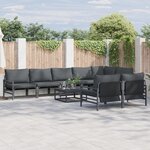 vidaXL Ensemble de canapé de jardin 8 Pièces Anthracite Acier