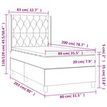 vidaXL Sommier à lattes de lit matelas LED Gris foncé 80x200cm Velours