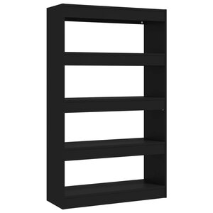 vidaXL Bibliothèque/Séparateur de pièce Noir Bois d'ingénierie