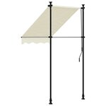 vidaXL Auvent rétractable crème 100x150 m tissu et acier