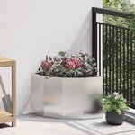 vidaXL Jardinière d'Angle Argent 45 x 45 x 35 cm Acier inoxydable