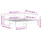 vidaXL Cadre de lit sans matelas cire marron 180x200cm bois pin massif