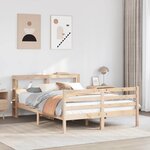 vidaXL Cadre de lit avec tête de lit sans matelas 140x200 cm