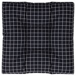vidaXL Coussin de palette motif à carreaux noir 70x70x12 cm tissu
