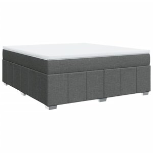 vidaXL Sommier à lattes de lit avec matelas Gris foncé 180x200cm Tissu