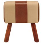 vidaXL Banc saut de cheval 38 cm marron cuir véritable et manguier