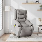 vidaXL Fauteuil inclinable de massage électrique gris nuage tissu
