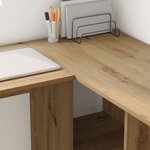 vidaXL Bureau chêne artisanal 142 x 102 x 73 cm Bois d'ingénierie