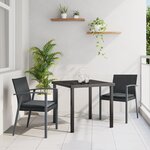 vidaXL Ensemble de 3 pièces de salle à manger de jardin avec coussins en rotin poly noir