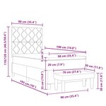 vidaXL Lit à sommier tapissier avec matelas et banc taupe 90x190 cm en tissu
