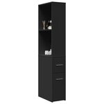 vidaXL Armoire de salle de bain étroite avec roulettes noir