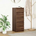 vidaXL Buffet avec tiroirs chêne marron 37 5x35x99cm bois d'ingénierie