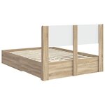 vidaXL Cadre de lit avec rangement et tête de lit Chêne Sonoma