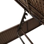 vidaXL Chaise longue avec table et coussin marron résine tressée