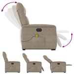 vidaXL Fauteuil inclinable de massage électrique taupe