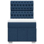 vidaXL Sommier à lattes de lit avec matelas Bleu 100x200 cm Tissu