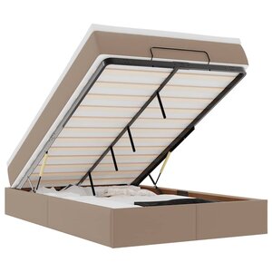 VidaXL Cadre de lit ottoman et matelas cappuccino 120x190cm similicuir